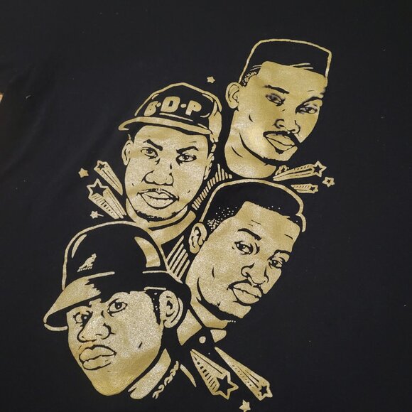 NY Hip Hop Legends Shirt Black Gold KRS One LL Cool J Rakim Big Daddy Kane Large - Picture 2 of 7